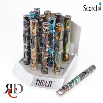 SCORCH TORCH PENCIL TORCH W/ CLIP & CAMO COLORS 12CT/ DISPLAY